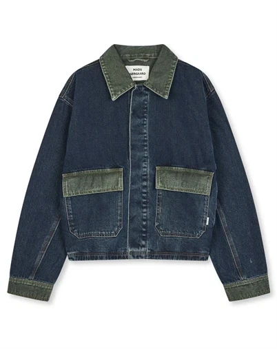 Mads Nørgaard - Double Denim Solar Jakke - Blue/Green Dye